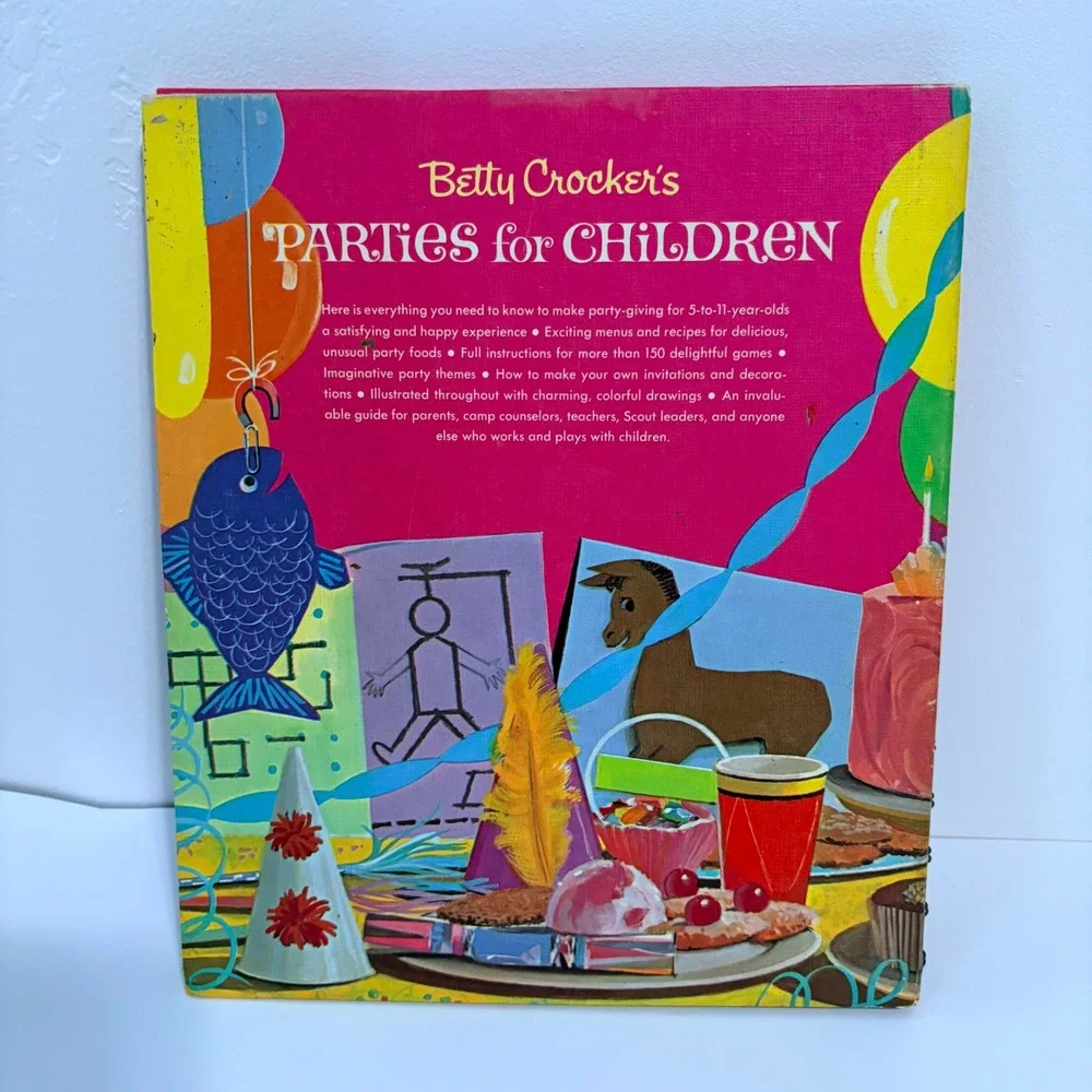 Betty Crocker Parties for Children Vintage 1964 Spiral Cookbook Kids Great